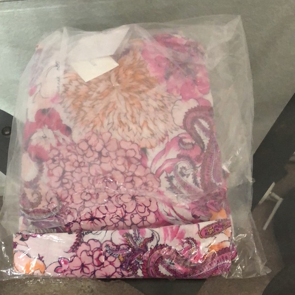 Charter Club Linen-Blend Embroidered -Neck Printed Tunic - Picture 11 of 11